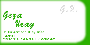 geza uray business card
